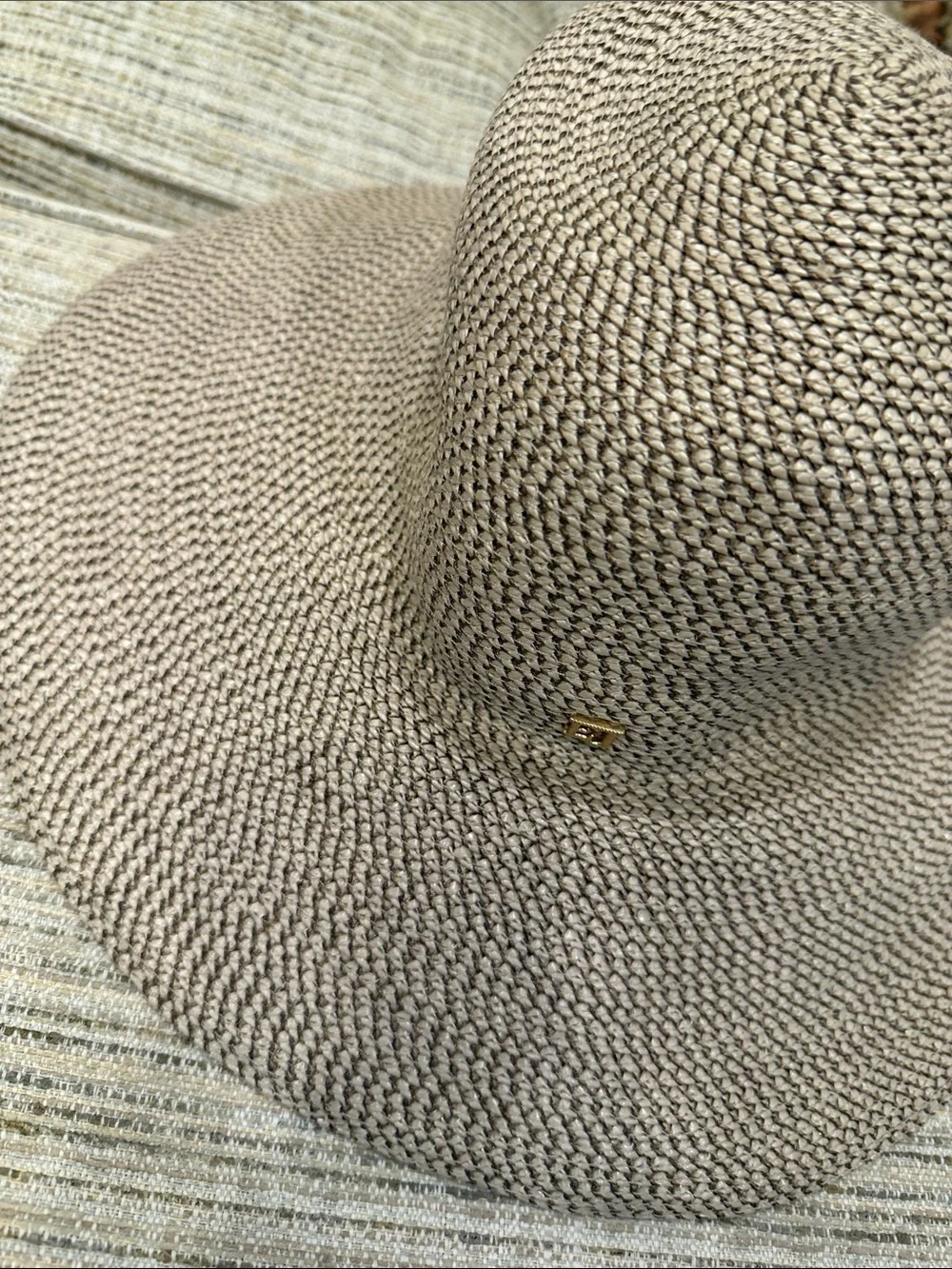 Eric Javits UPF + 50 Woven Wide-Brim Sun Hat — Taupe - Picture 4 of 10
